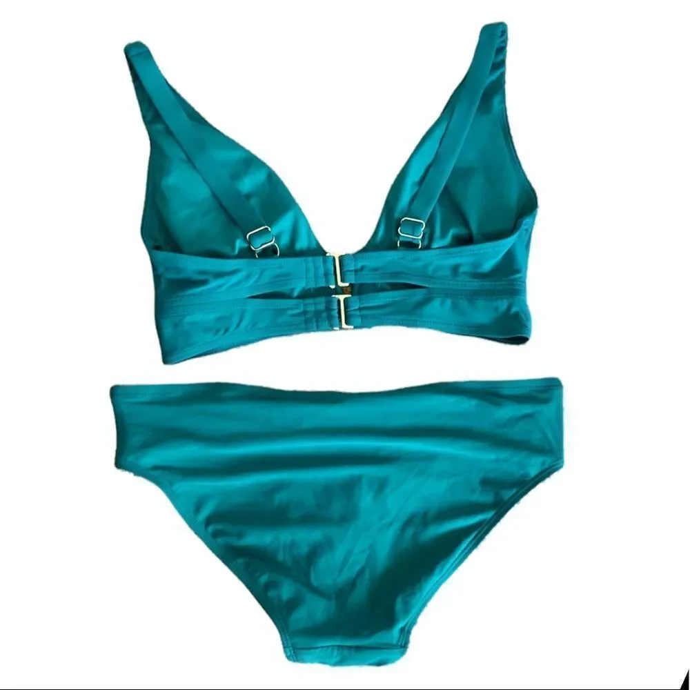 Time & Tru Tankini Bikini Set Hunter Green Size Small